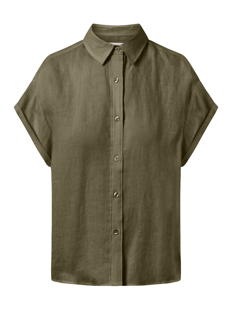 Aster fold-up linen short sleeve shirt