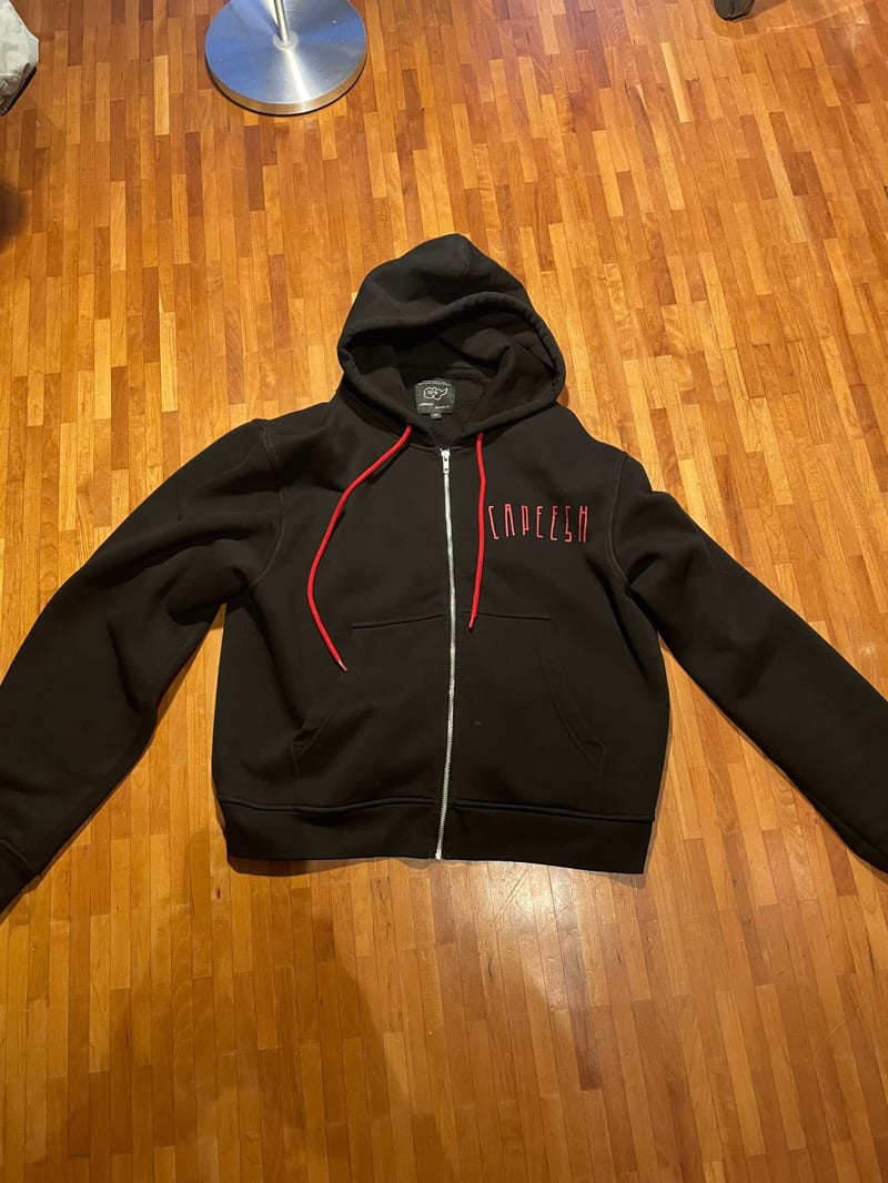 zip hoodiy - black