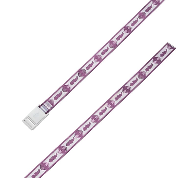 Purple patterned woven belt with plastic buckle