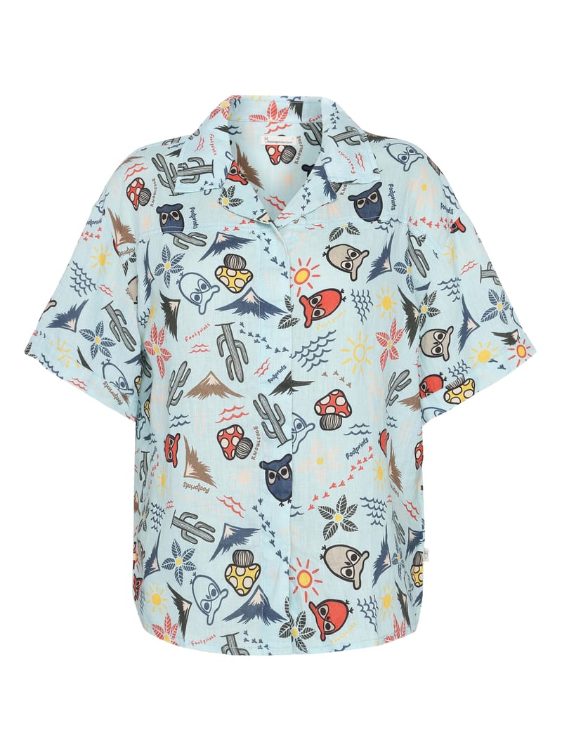Owl cactus AOP short sleeved shirt - GOTS/Vegan