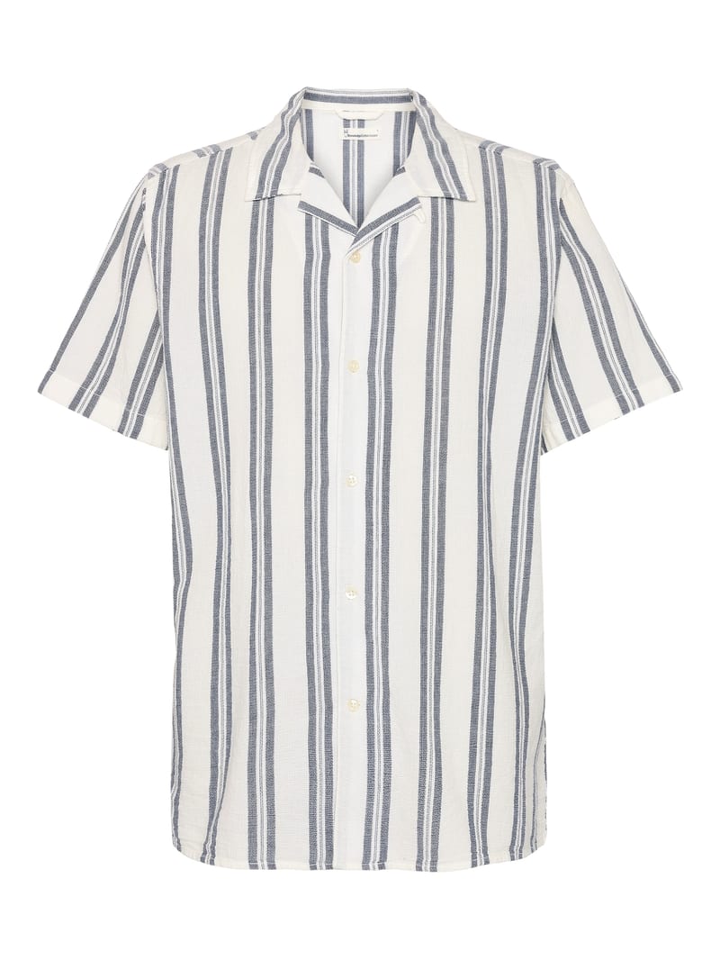 Box short sleeve striped cotton shirt GOTS/Vegan
