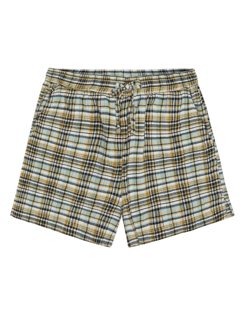 POSEY wide mid-rise check seersucker shorts - GOTS/Vegan