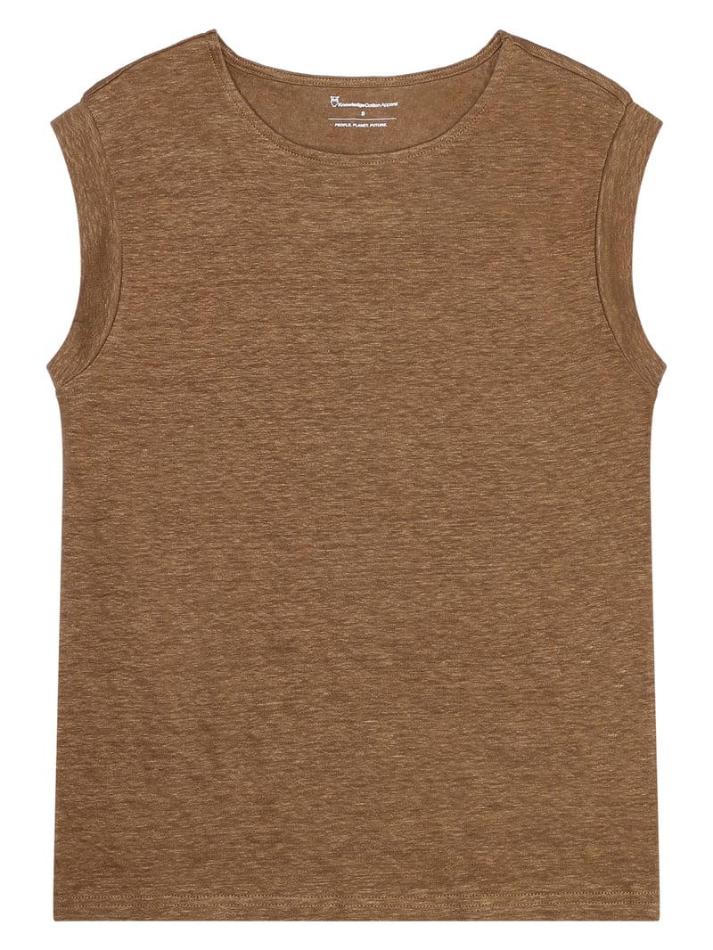 Linen sleeveless t-shirt