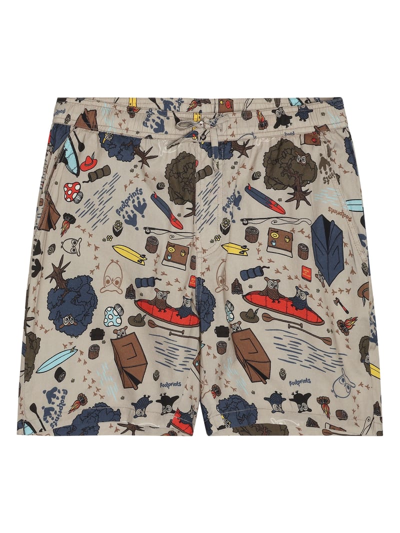Loose woven AOP shorts - GOTS/Vegan