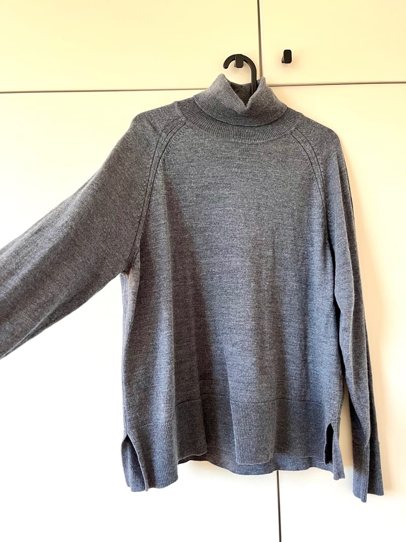 Szary golf z wełny merino extra fine, Cubus, M, pudełkowy