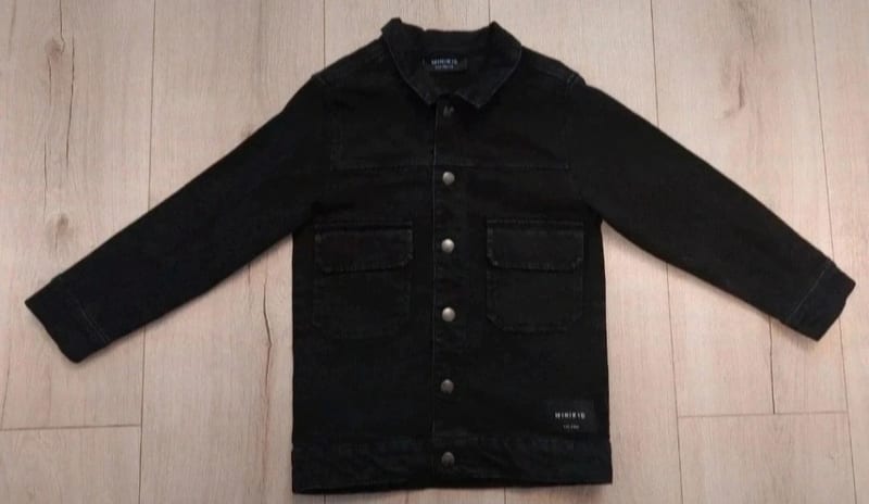 Czarna kurtka jeansowa/parka Minikid rozm. 110/116