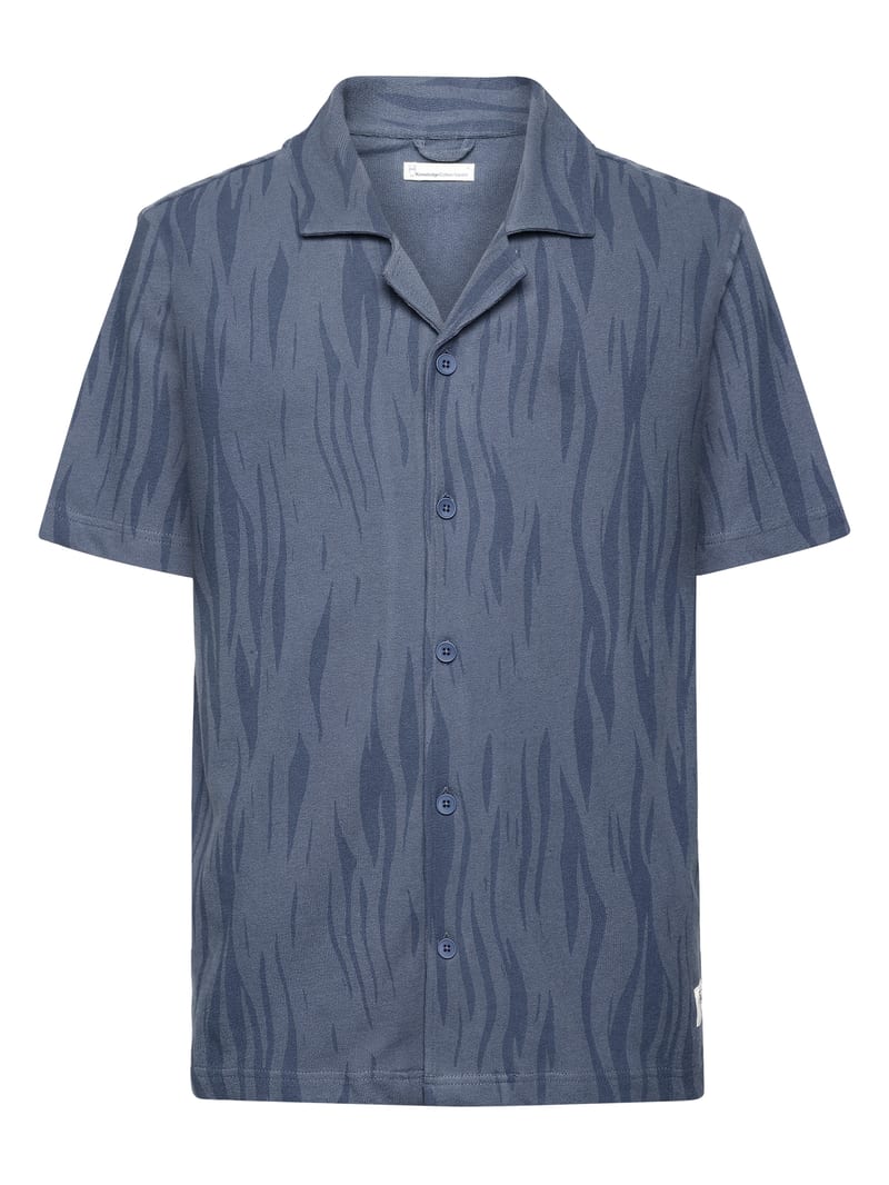 Bouclé loose fit Northern Lights short sleeve shirt - GOTS/Vegan