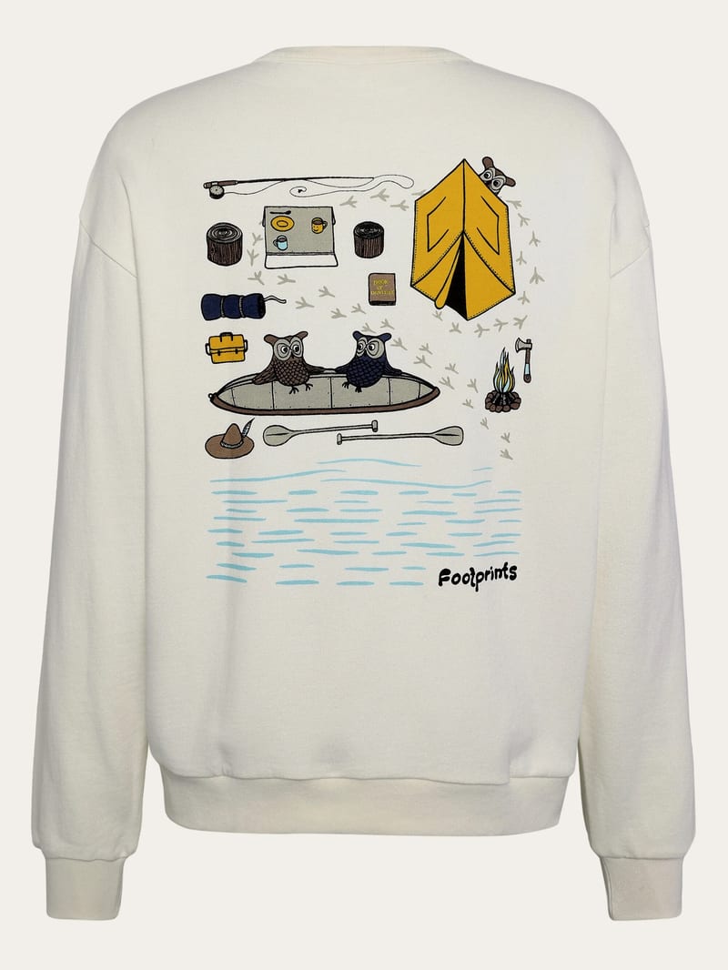 Loose fit sweat camping back print - Regenerative Organic Certified™ - GOTS/Vegan