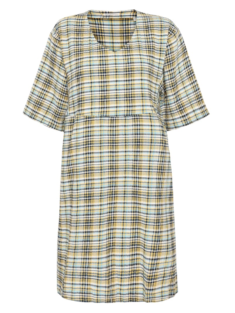 Seersucker check tunica dress - GOTS/Vegan