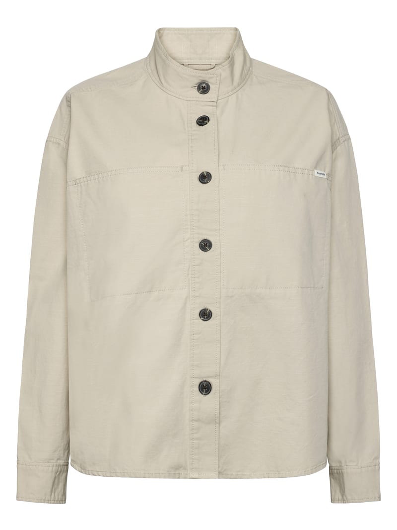 Loose stand collar slub overshirt - GOTS/Vegan