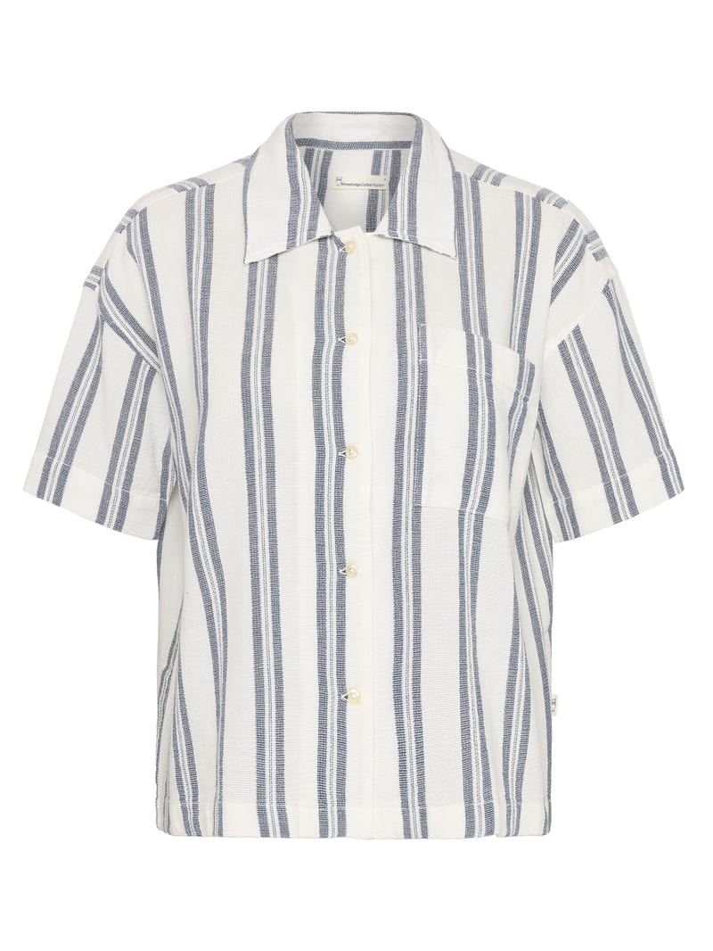 Striped short sleeved shirt - GOTS/Vegan